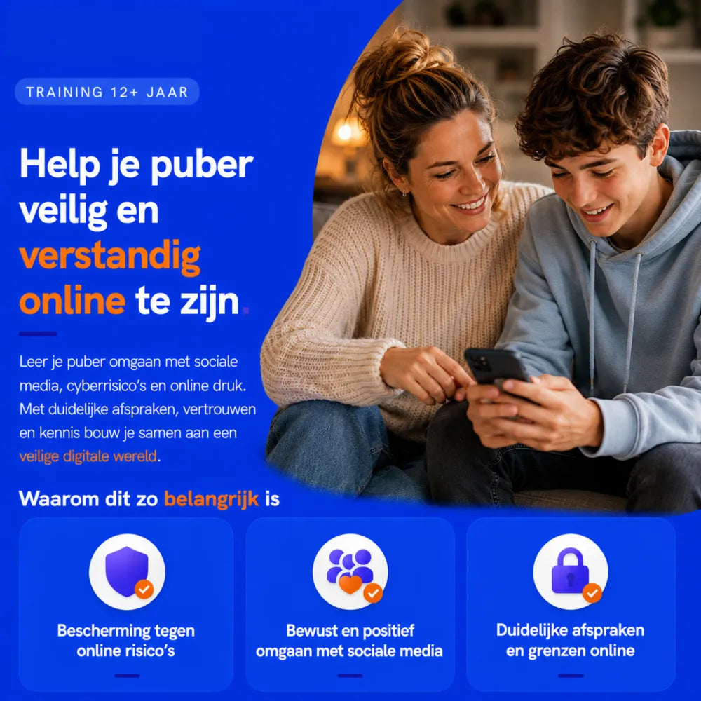 Kinderschermtijd training voor 12+ jaar - help je puber veilig en verstandig online te zijn