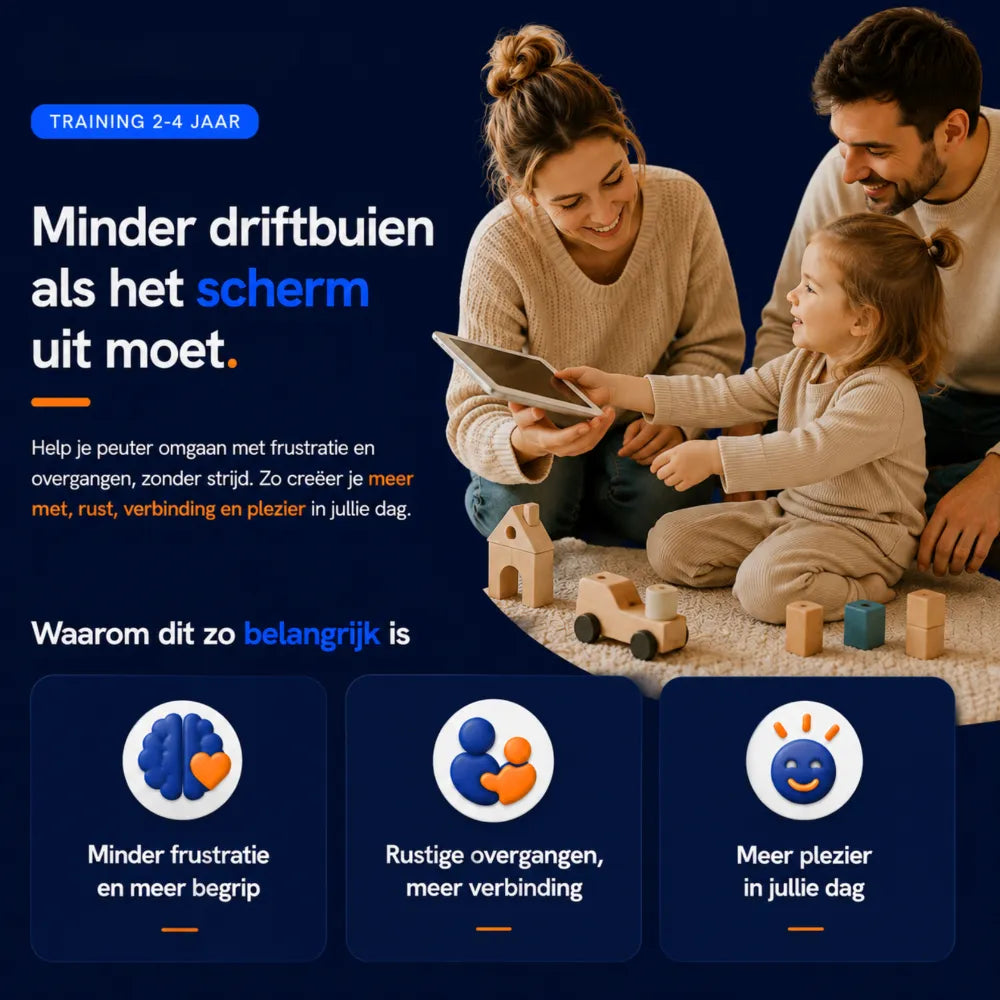 Kinderschermtijd training voor 2-4 jaar - minder driftbuiten als het scherm uit moet